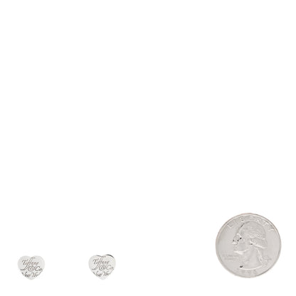 Tiffany Sterling Silver Notes Heart Tag Earrings 2 of 4
