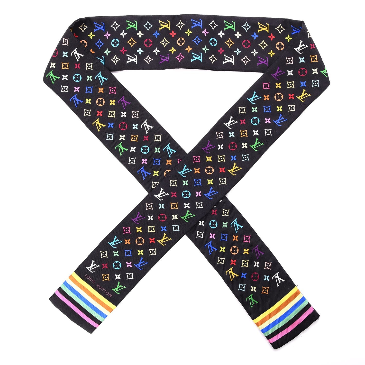 Louis Vuitton Silk Monogram Multicolor Bandeau Black 1 of 6