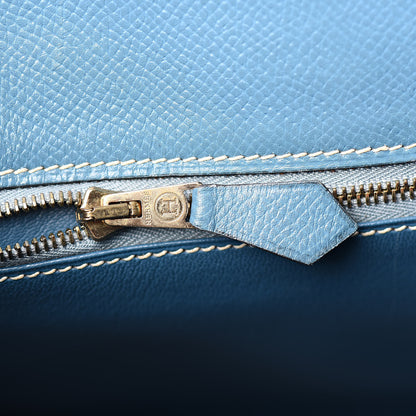 Hermes Epsom Kelly Sellier 32 Blue Jean 10 of 36