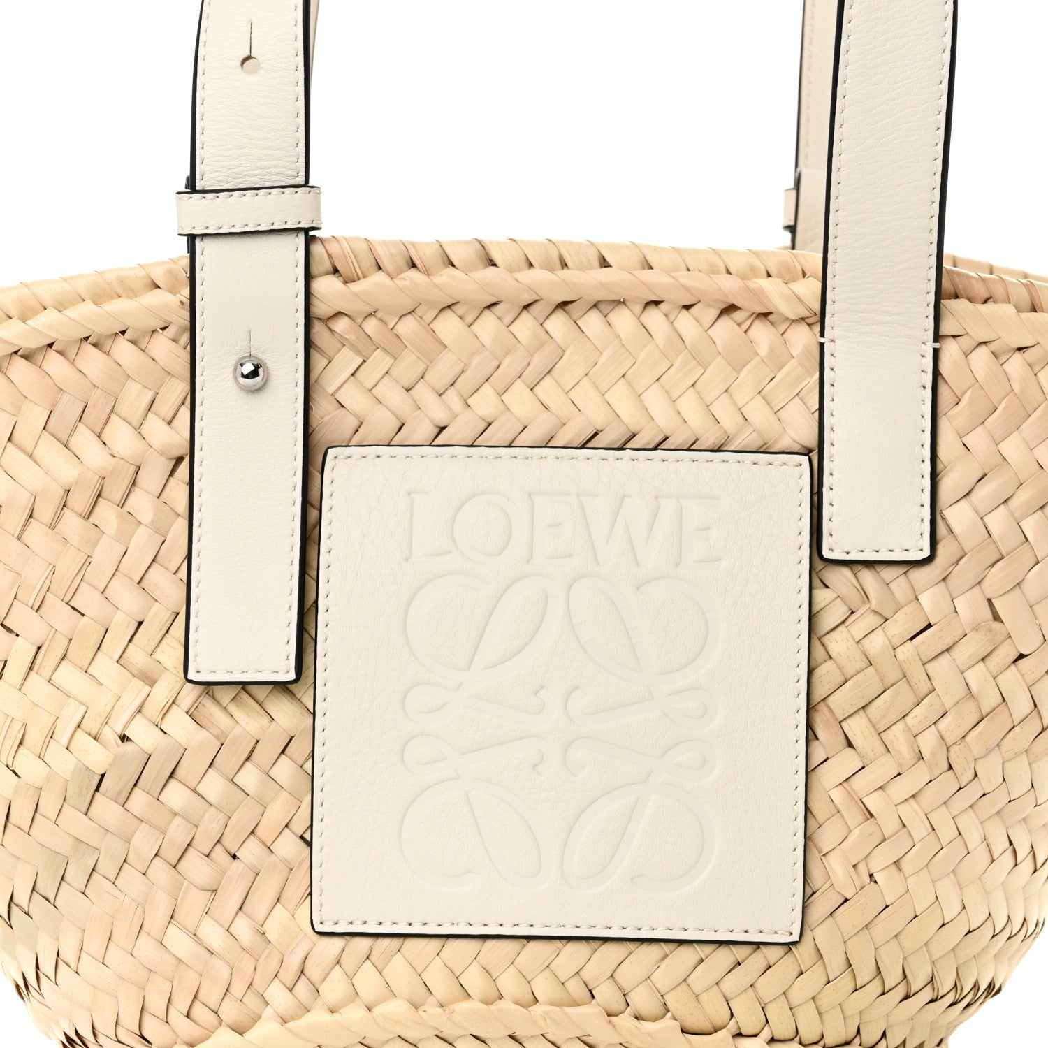 LOEWE かごバッグ 白BOLSO CESTA PEQUE NATURAL Loewe Raffia Mini Basket Tote Bag Natural White 1758601 – FASHIONPHILE