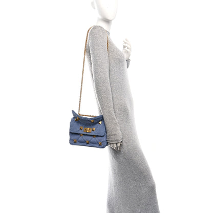 Valentino Garavani Knit Medium Roman Stud Shoulder Bag Niagara 2 of 9