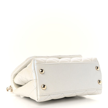 Chanel Iridescent Caviar Quilted Extra Mini Coco Handle Flap Ivory 4 of 10