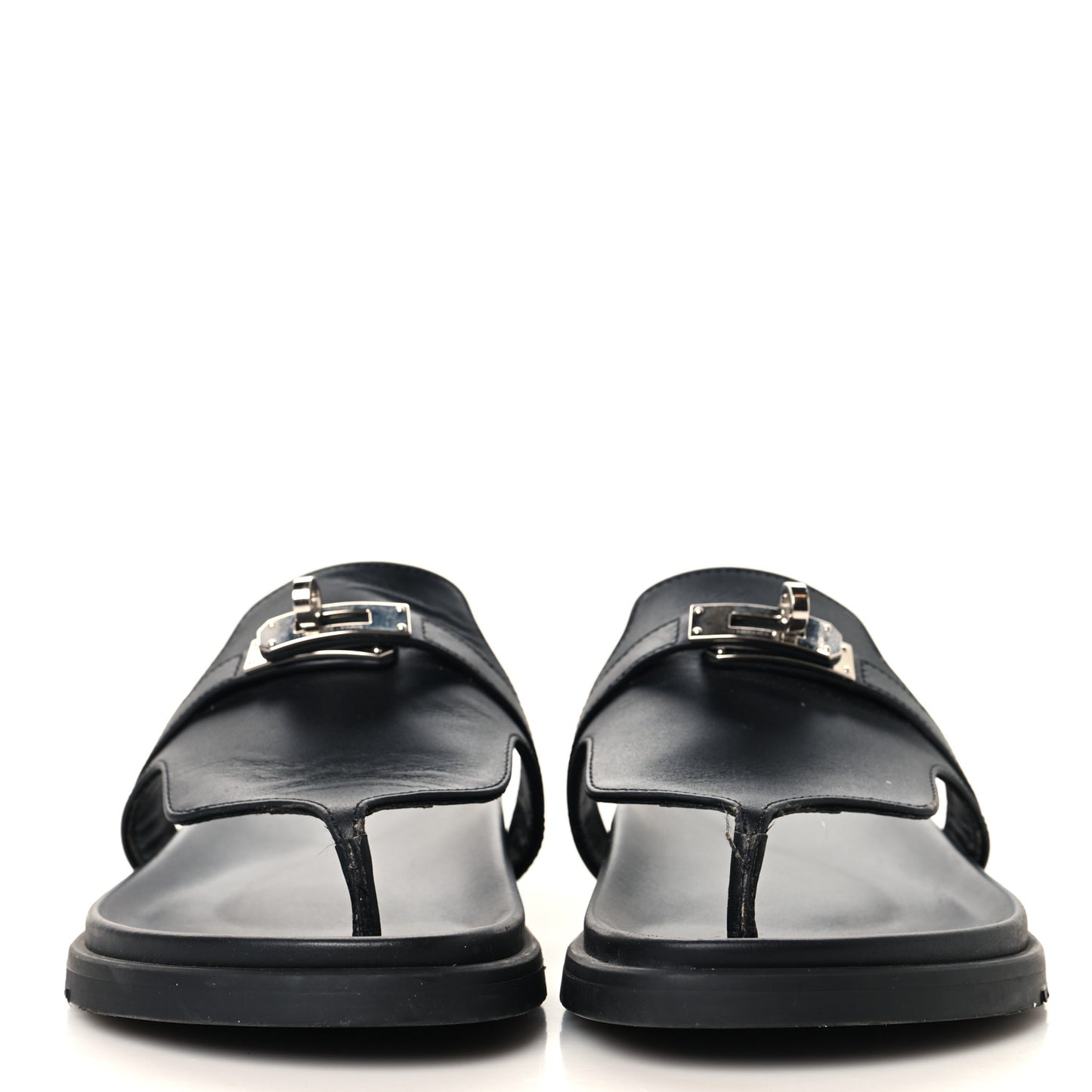 Calfskin Womens Empire Sandals 37.5 Black