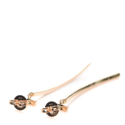 Tiffany 18K Rose Gold Diamond T Bar Earrings 3 of 5