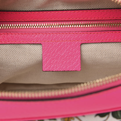 Gucci Canvas Flora Floral Shoulder Bag White Fuchsia Fluo 6 of 9