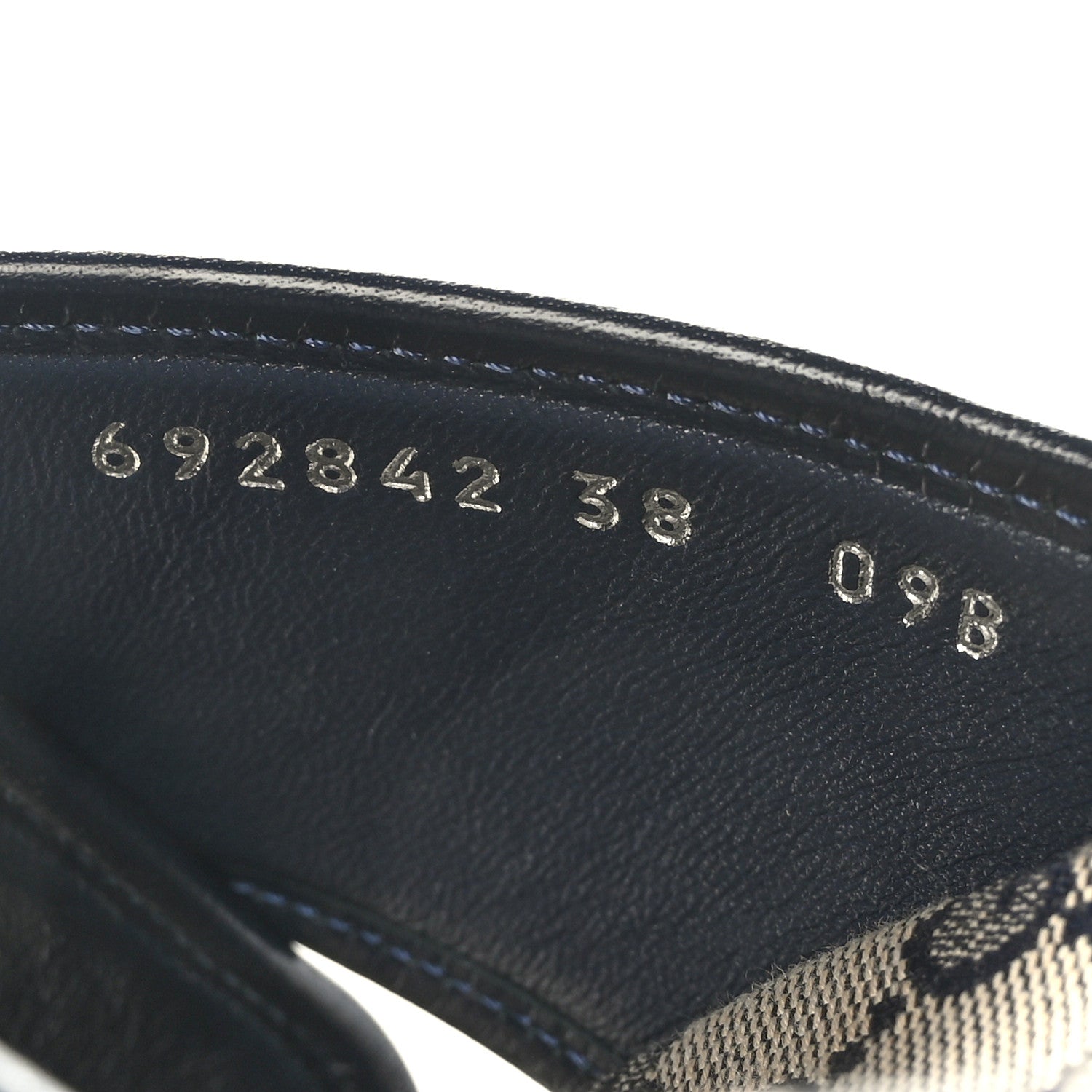Gucci Monogram Criss Cross Platform Slide Sandals 38 Beige Blue 6 of 7