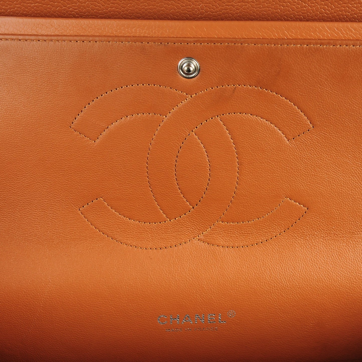 Caviar Quilted Maxi Double Flap Light Brown