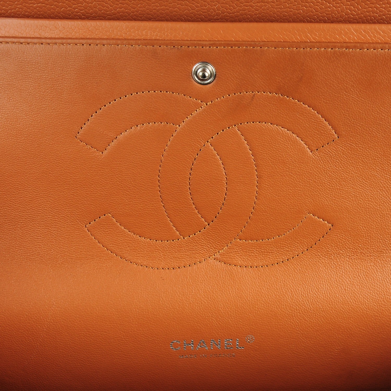 Chanel Caviar Quilted Maxi Double Flap Light Brown 7 of 8