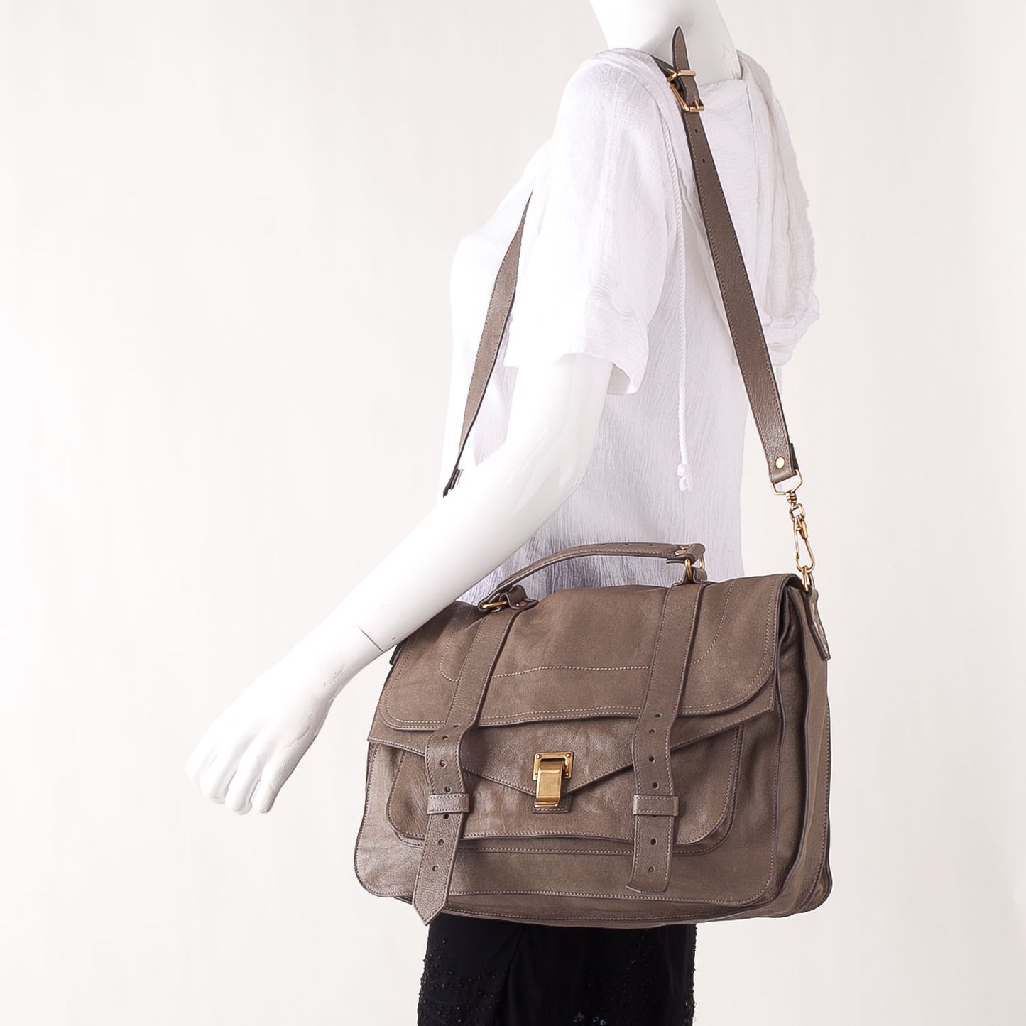 Lambskin PS1 Large Satchel Smoke