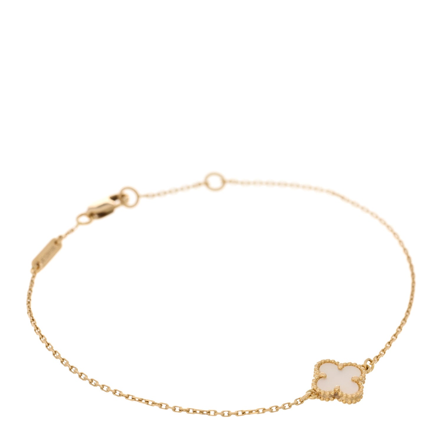 Van Cleef & Arpels 18K Yellow Gold Mother of Pearl Sweet Alhambra Bracelet 1 of 3
