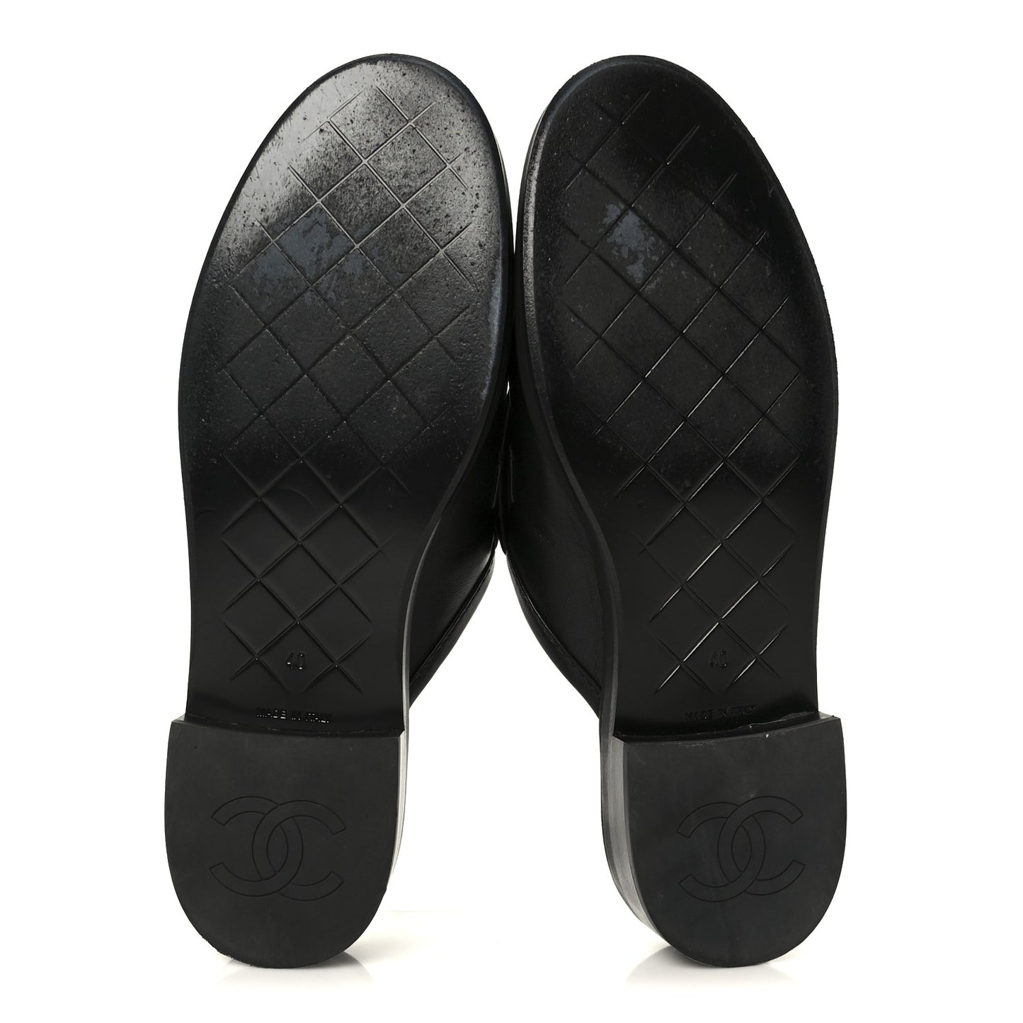 Lambskin Quilted CC Turnlock Mules 40 Black
