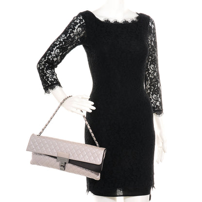 Chanel Metallic Calfskin East West Mademoiselle Flap Pearl Black 2 of 8