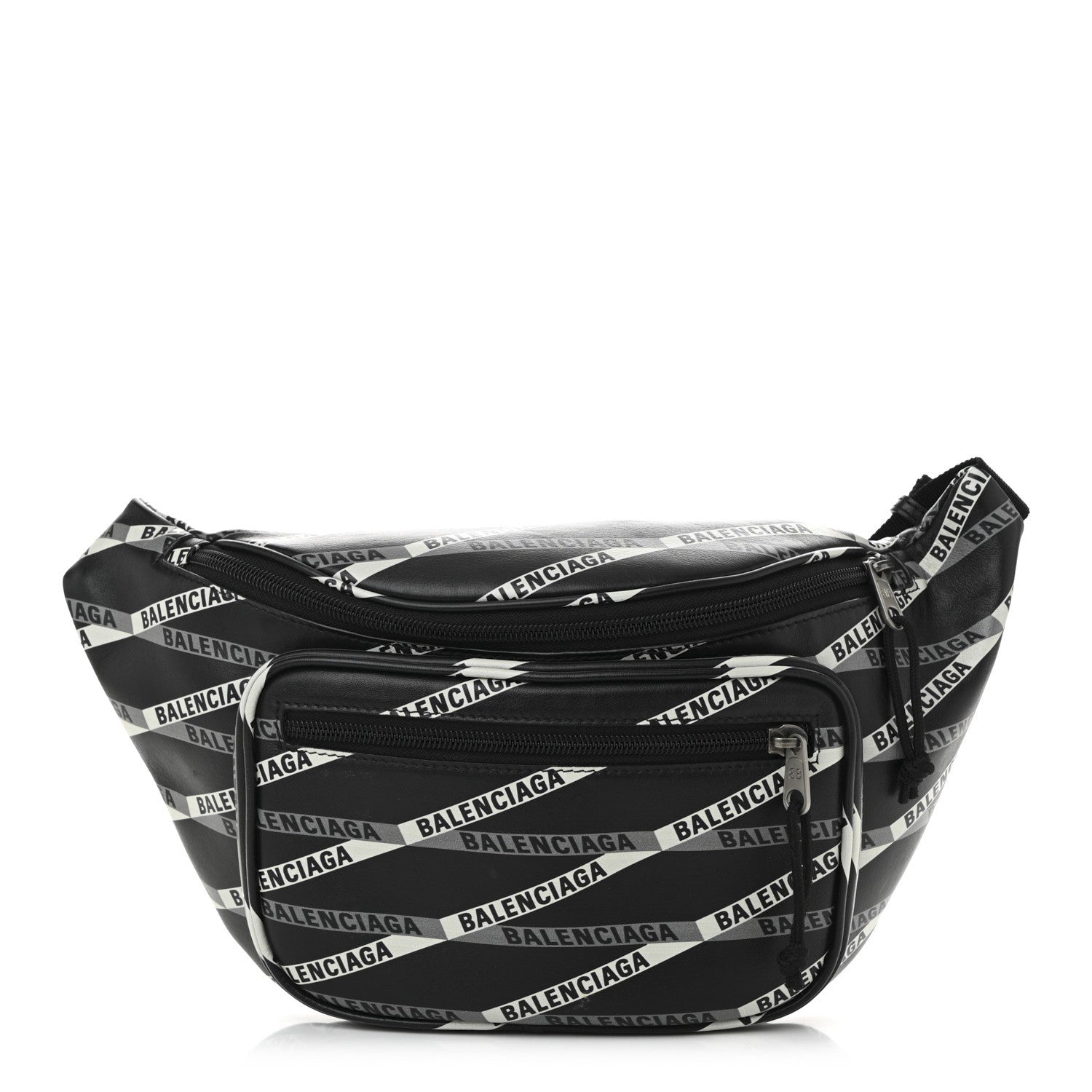 Balenciaga Smooth Calfskin Losange Monogram Explorer Belt Bag Black Grey 1 of 10