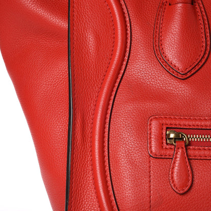Celine Drummed Calfskin Mini Luggage Coquelicot 9 of 13