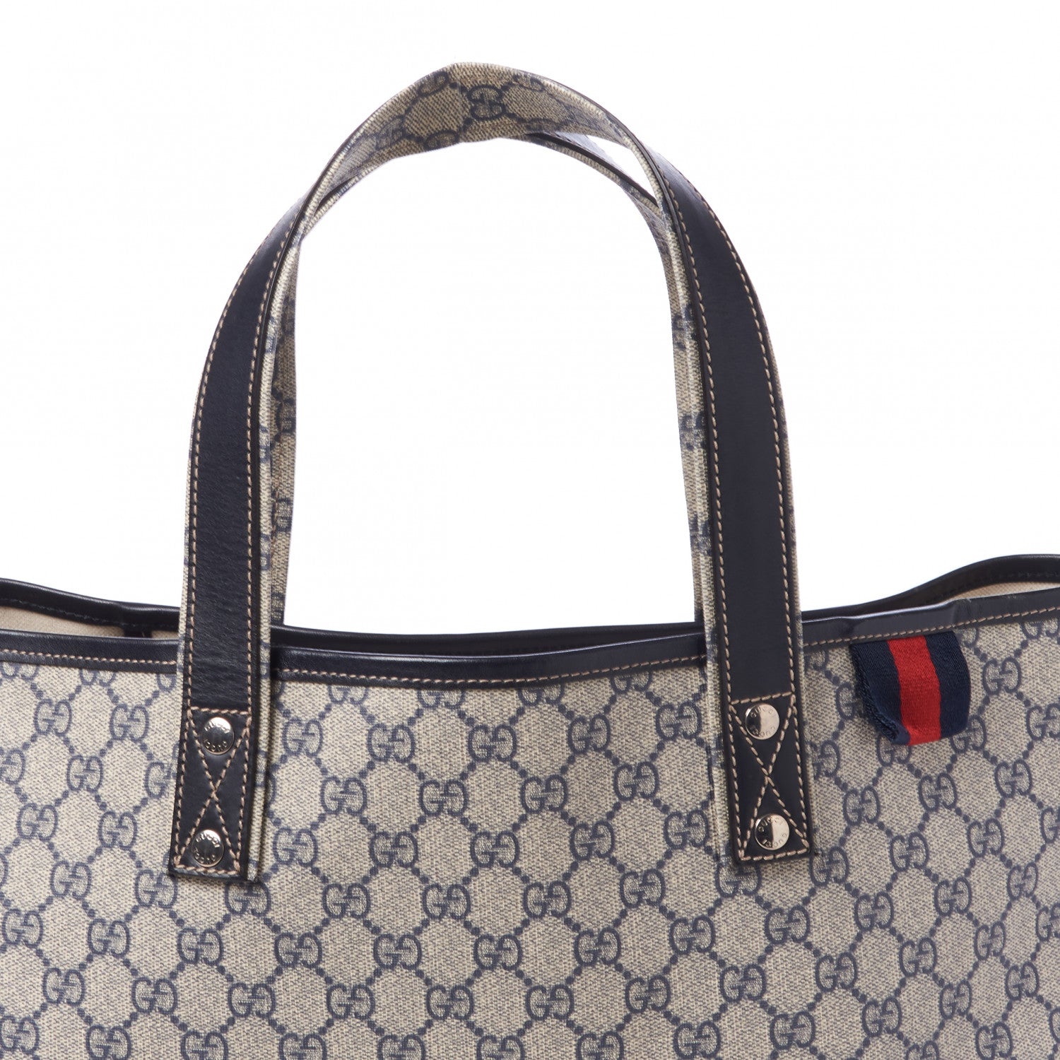Gucci GG Plus Monogram Medium Signature Web Loop Tote Navy 7 of 10