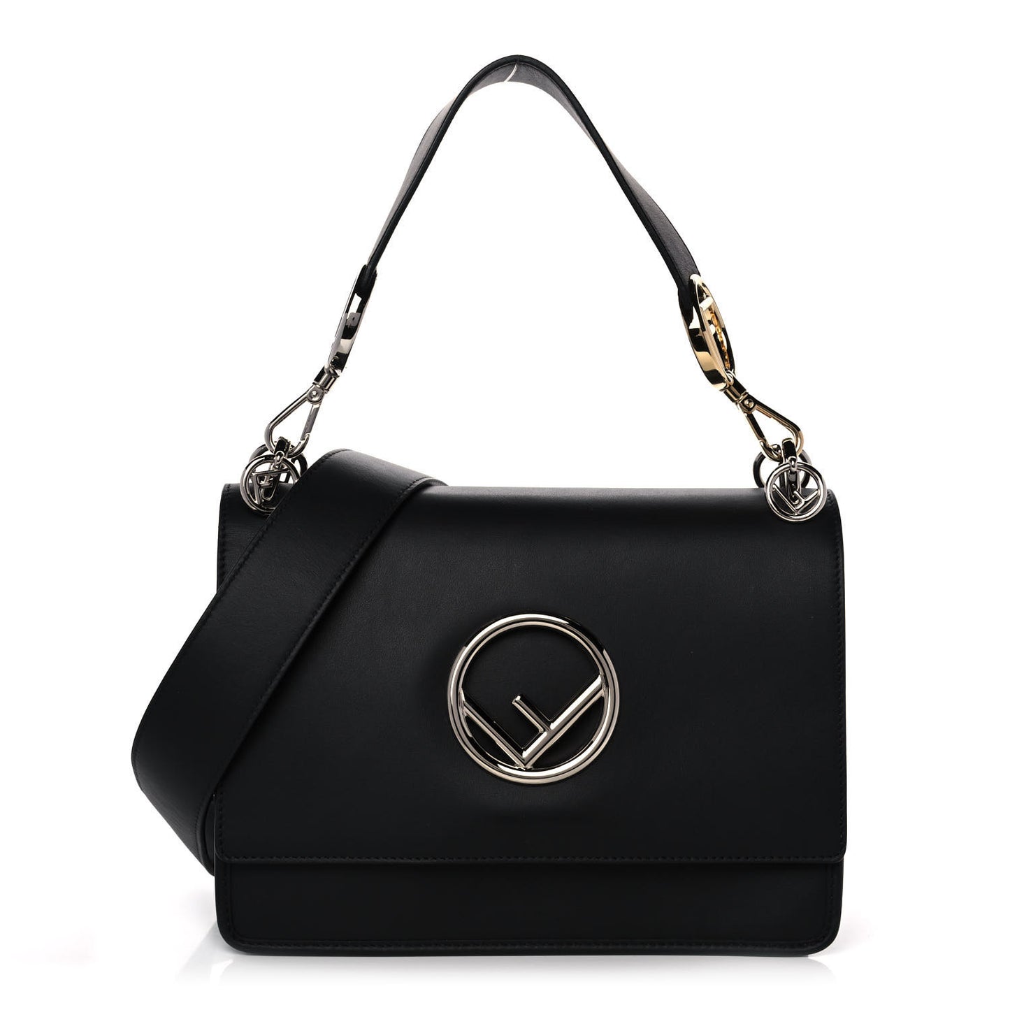 Vitello Century Opaco F is Fendi Kan I Shoulder Bag Black