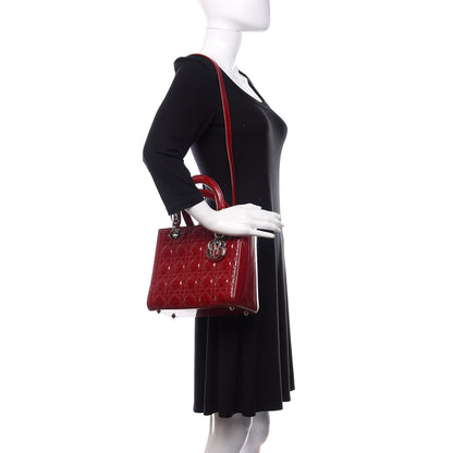 Christian Dior Patent Cannage Medium Lady Dior Red 2 of 9