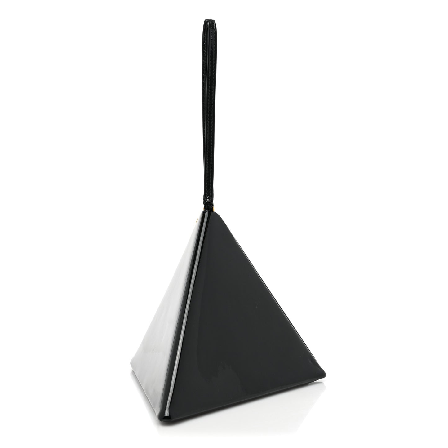 Patent Pyramid Clutch Black