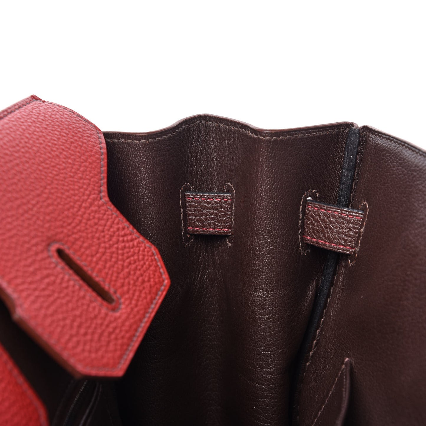 Togo Bi Color Horseshoe Birkin 35 Rouge Garance Chocolate