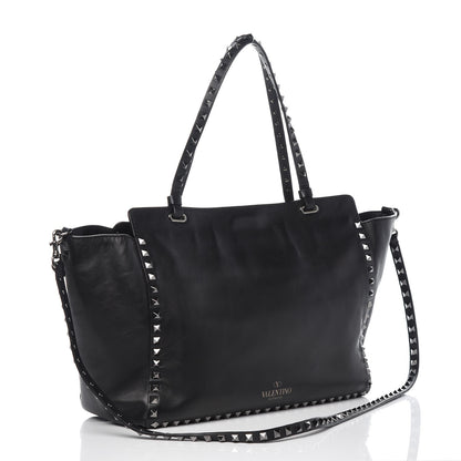 Valentino Garavani Vitello Medium Rockstud Tote Black 4 of 9