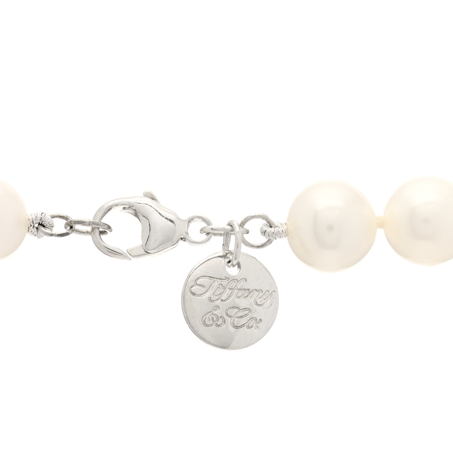 Tiffany Sterling Silver Freshwater Cultured Pearl 8-9mm Ziegfeld Necklace 4 of 7