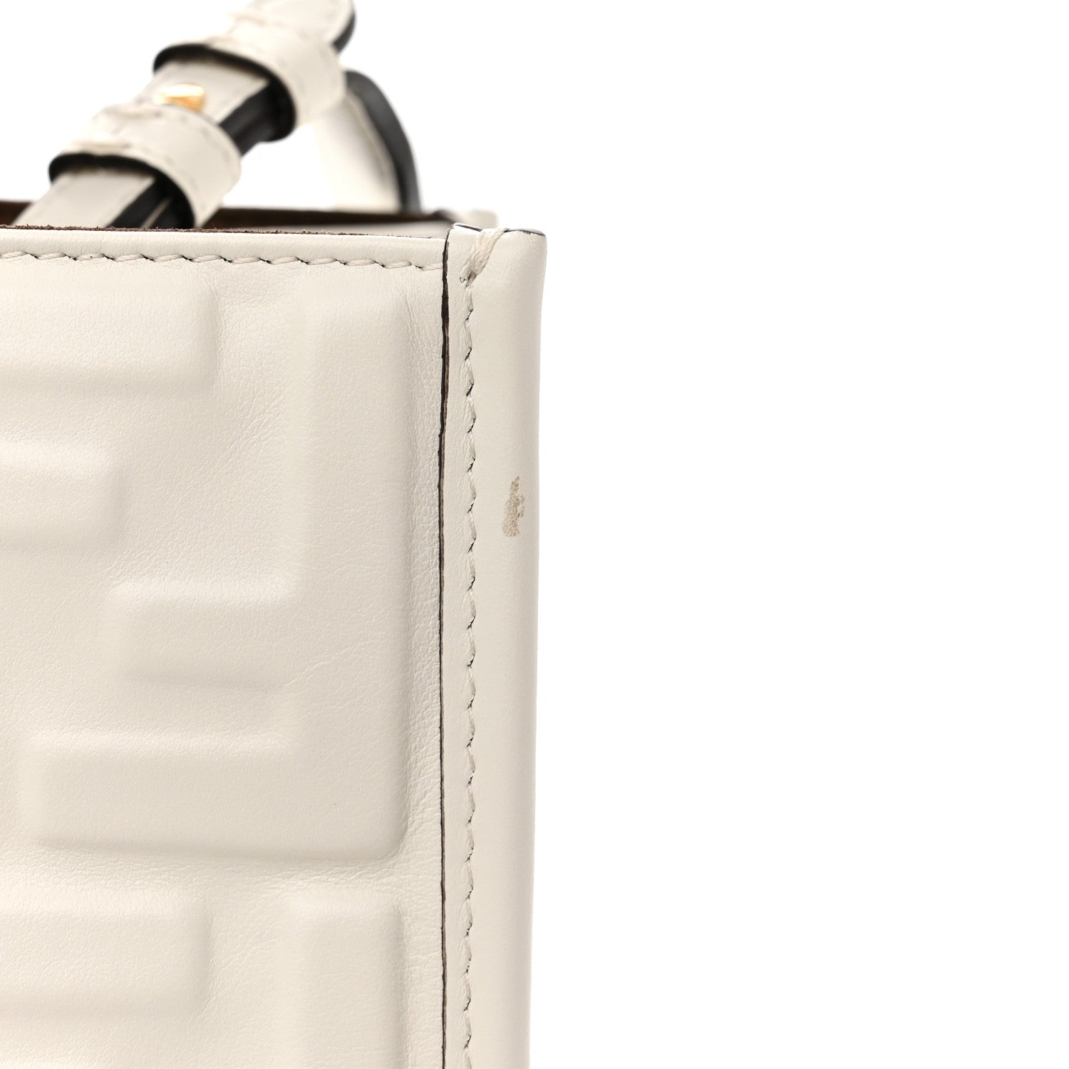 Fendi Vitello Plexiglass FF Embossed Small Fendi Sunshine Shopper Tote White 12 of 12