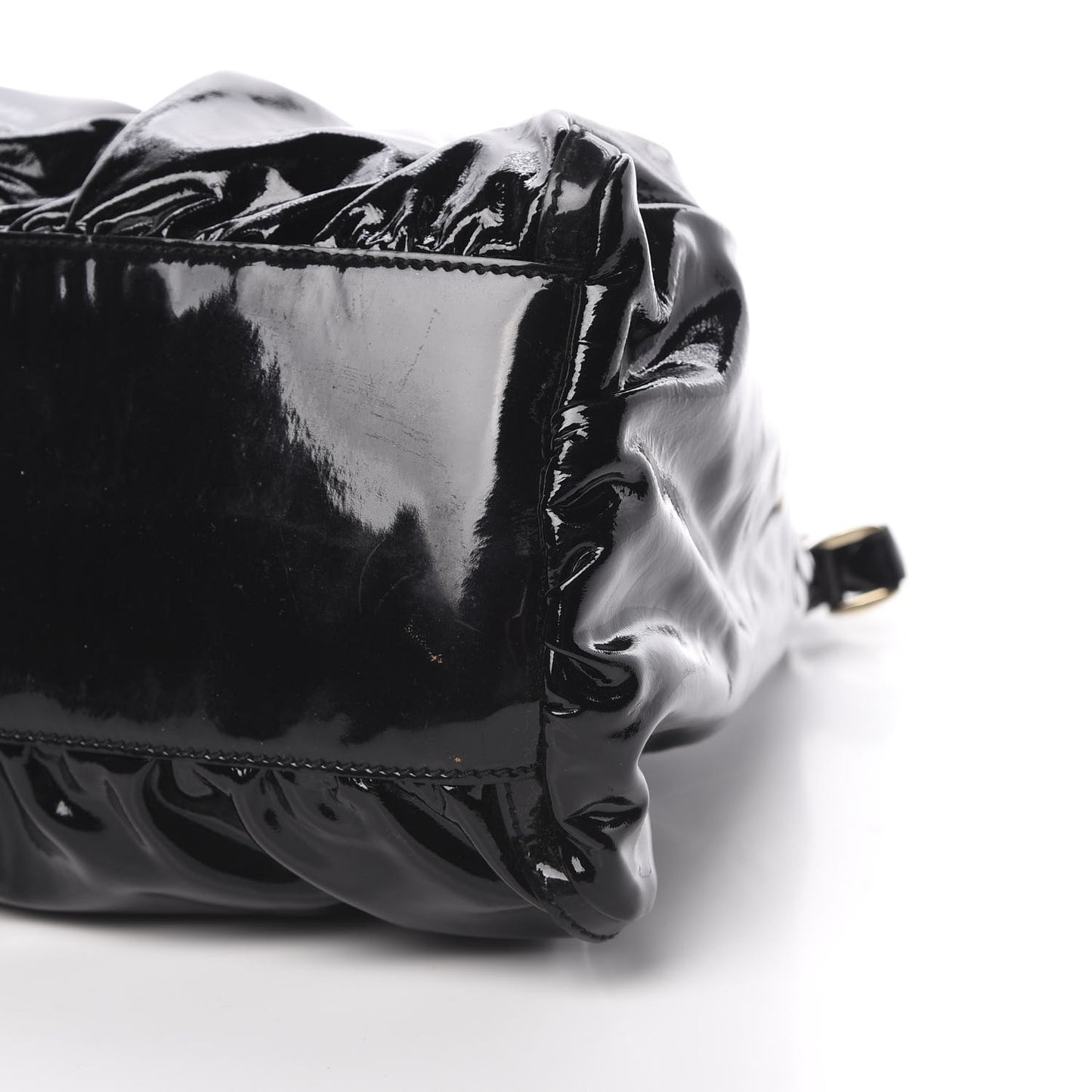 Patent Large D Ring Hobo Black