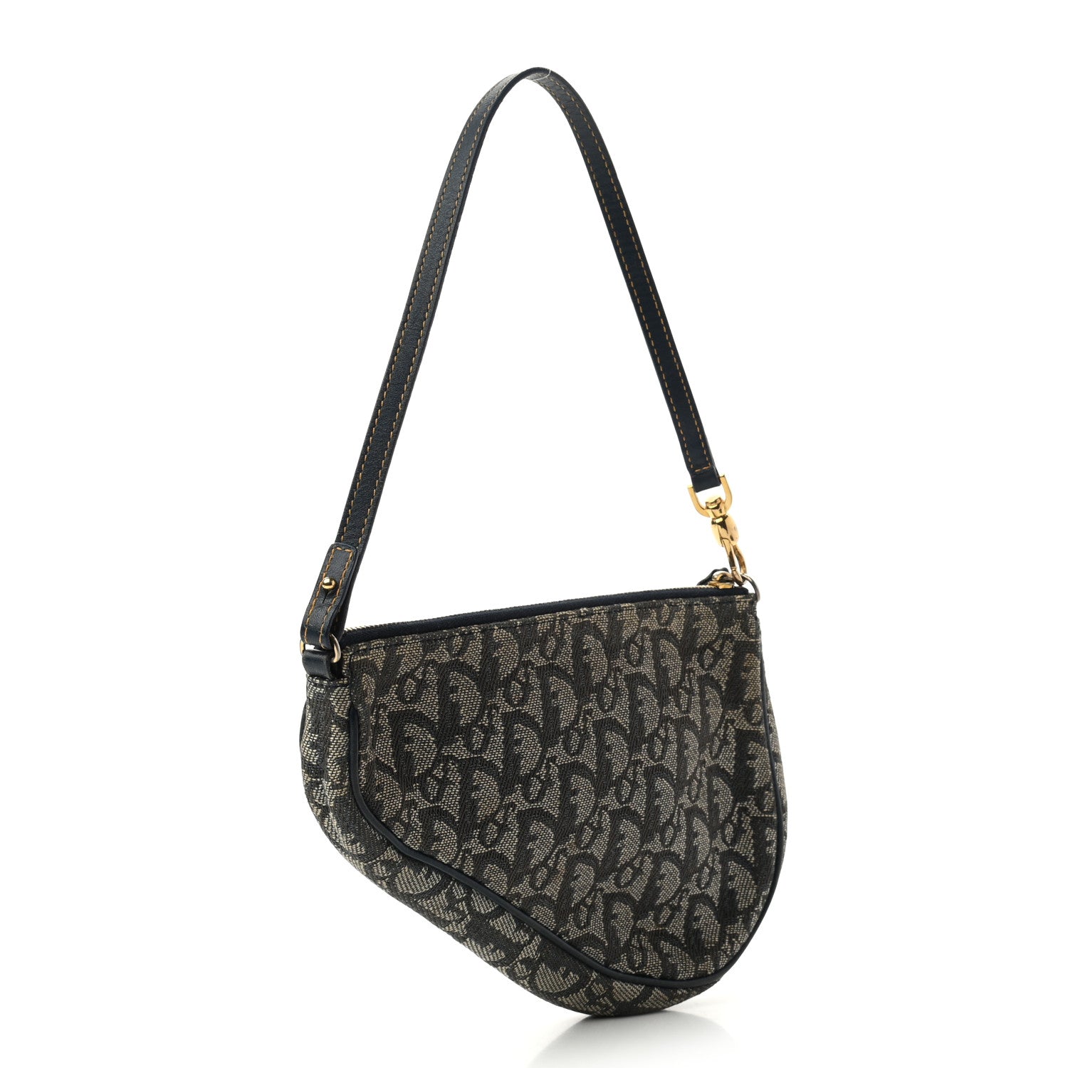 Christian Dior Monogram Mini Saddle Pochette Navy 3 of 7