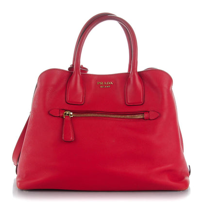 Prada Saffiano Cuir Open Promenade Tote Fuoco 1 of 13