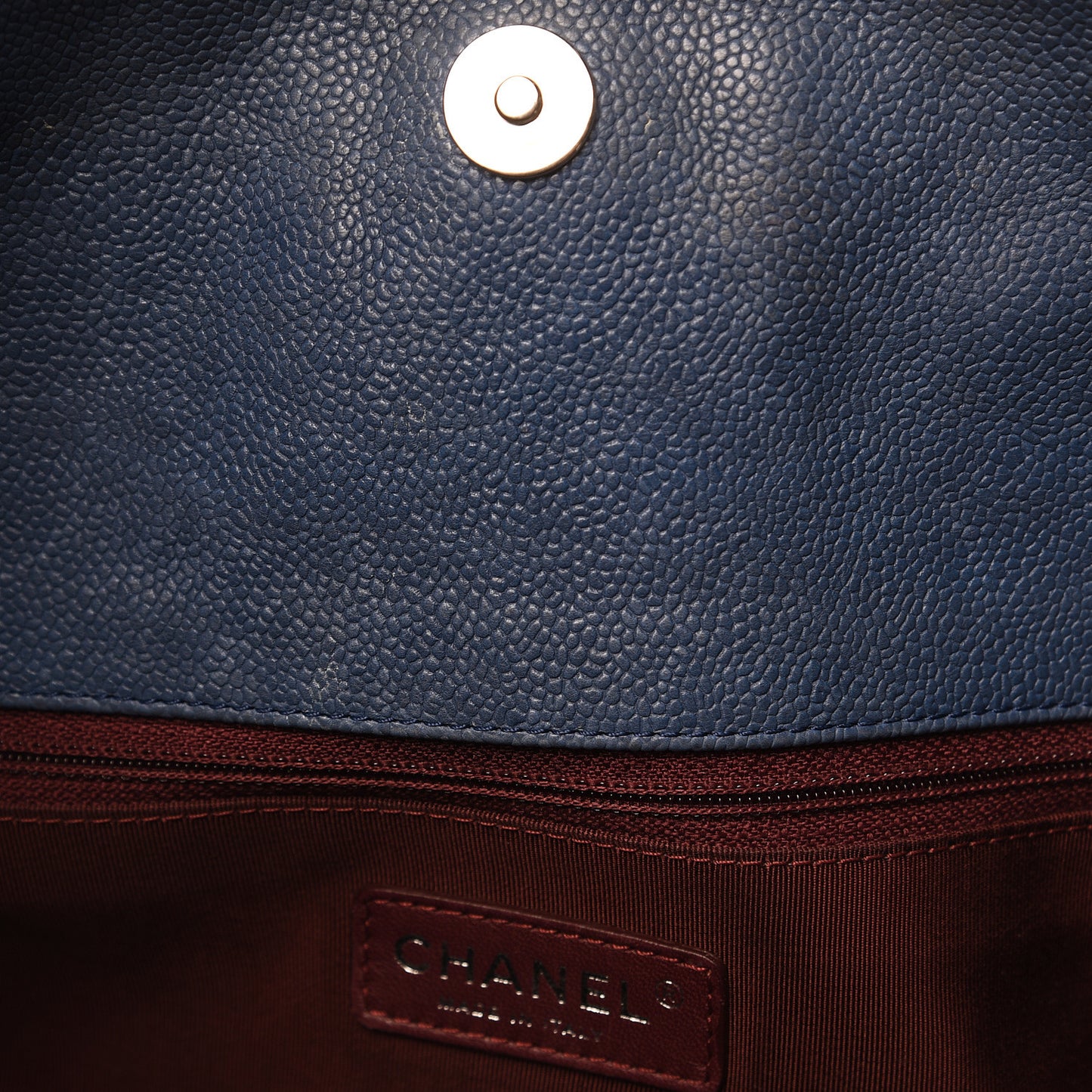 Caviar Quilted French Riviera Hobo Blue