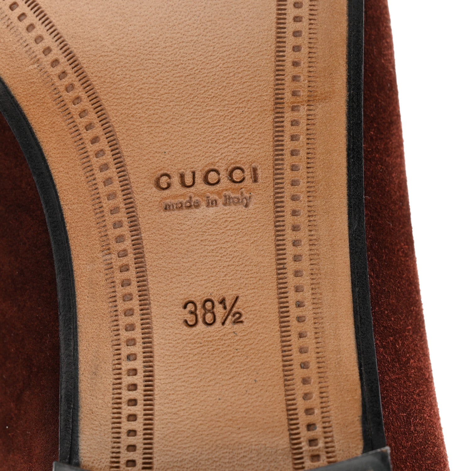 Gucci Suede Horsebit Womens Jordaan Loafers 38.5 Brown 7 of 9