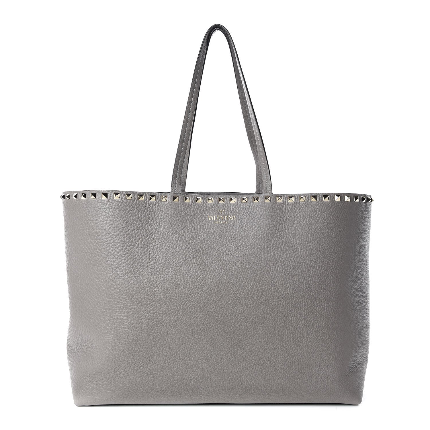 Valentino Garavani Grained Calfskin Rockstud Shoulder Tote Perla 1 of 9