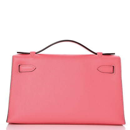 Hermes Swift Kelly Pochette Clutch Rose Azalee 4 of 21