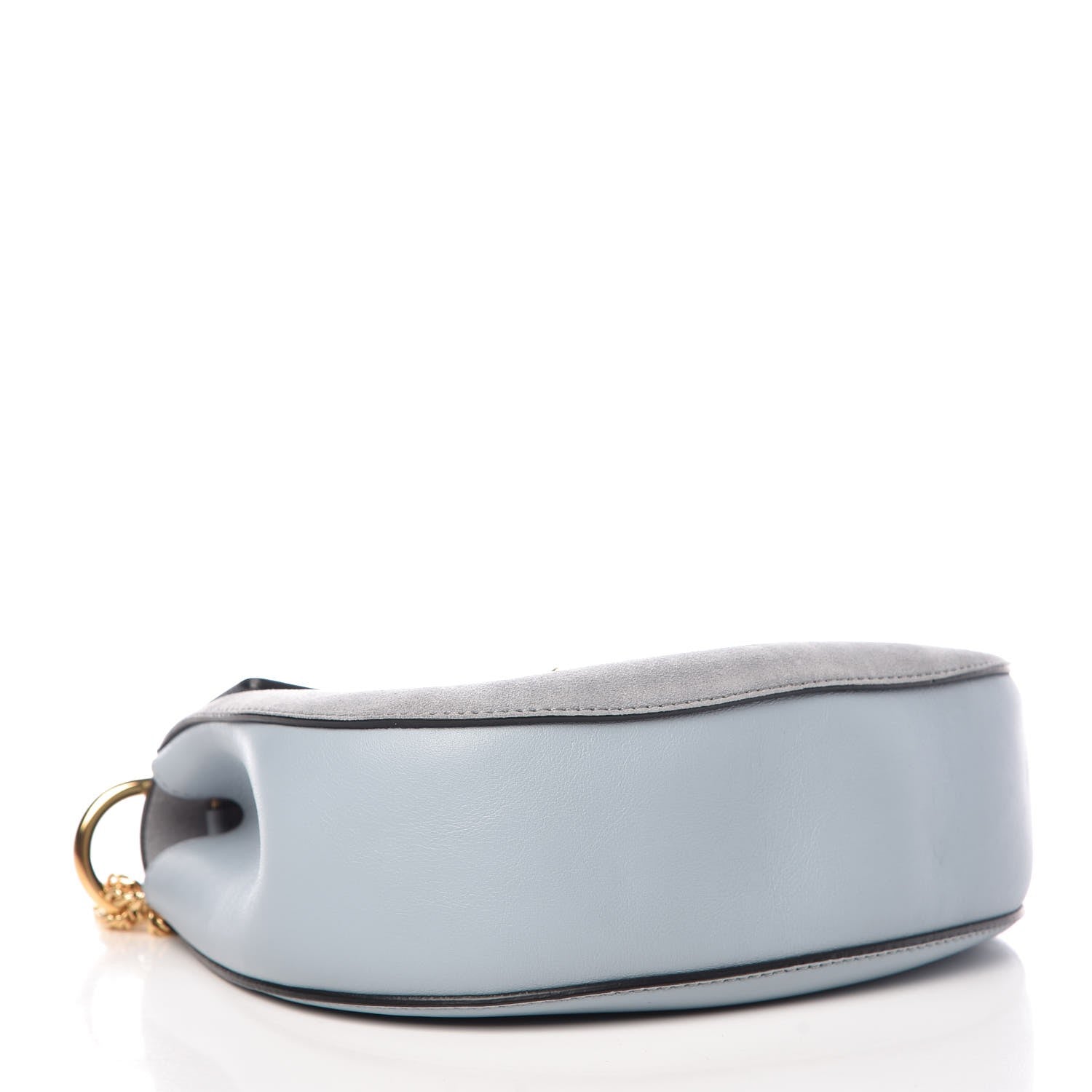 Chloe Suede Smooth Calfskin Drew Shoulder Bag Fresh Blue 4 of 7