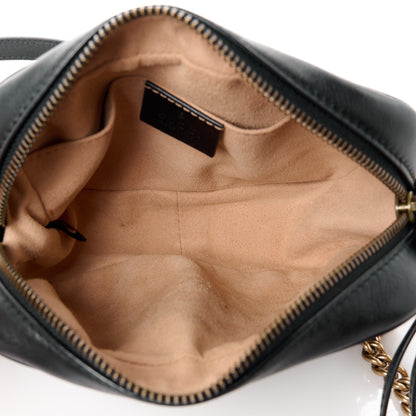 Gucci Calfskin Matelasse Mini GG Marmont Chain Shoulder Bag Black 5 of 16