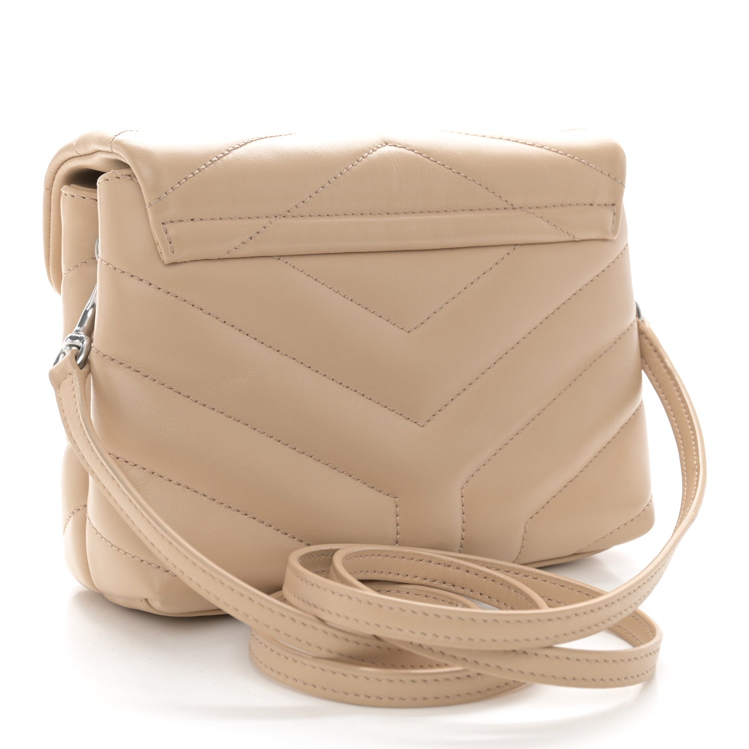 Saint Laurent Calfskin Y Quilted Monogram Toy Loulou Crossbody Bag Nude Powder 3 of 11