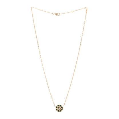 Christian Dior 18K Yellow Gold Diamond Malachite Rose Des Vents Necklace 3 of 5