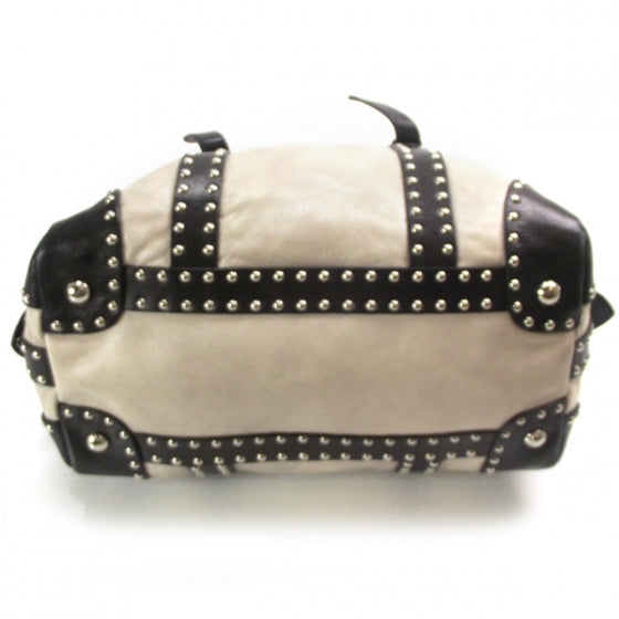 Prada Nappa Studded Trunk Bag Talco Black 4 of 16