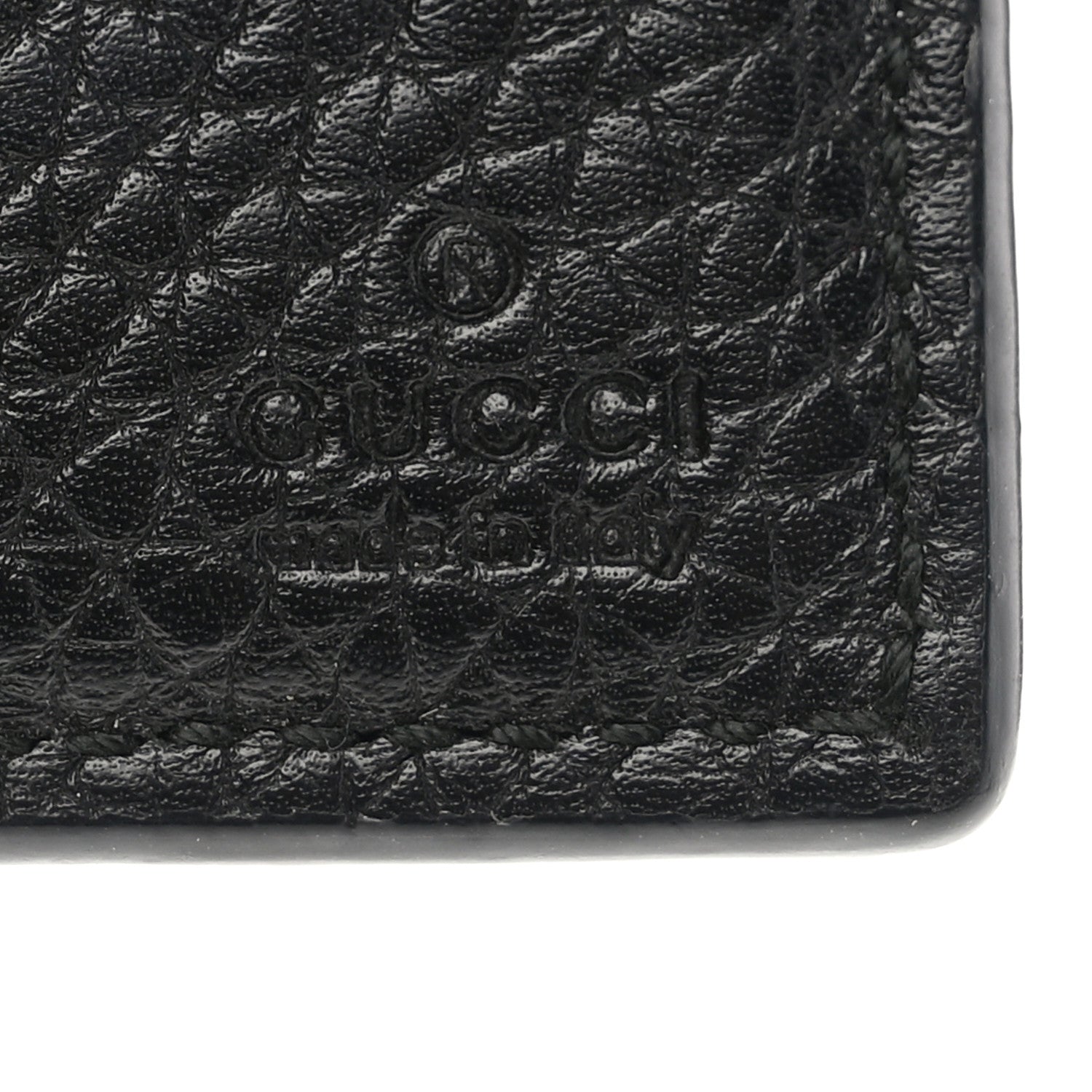 Gucci Grained Calfskin Angry Cat Bi-Fold Wallet Black 6 of 7