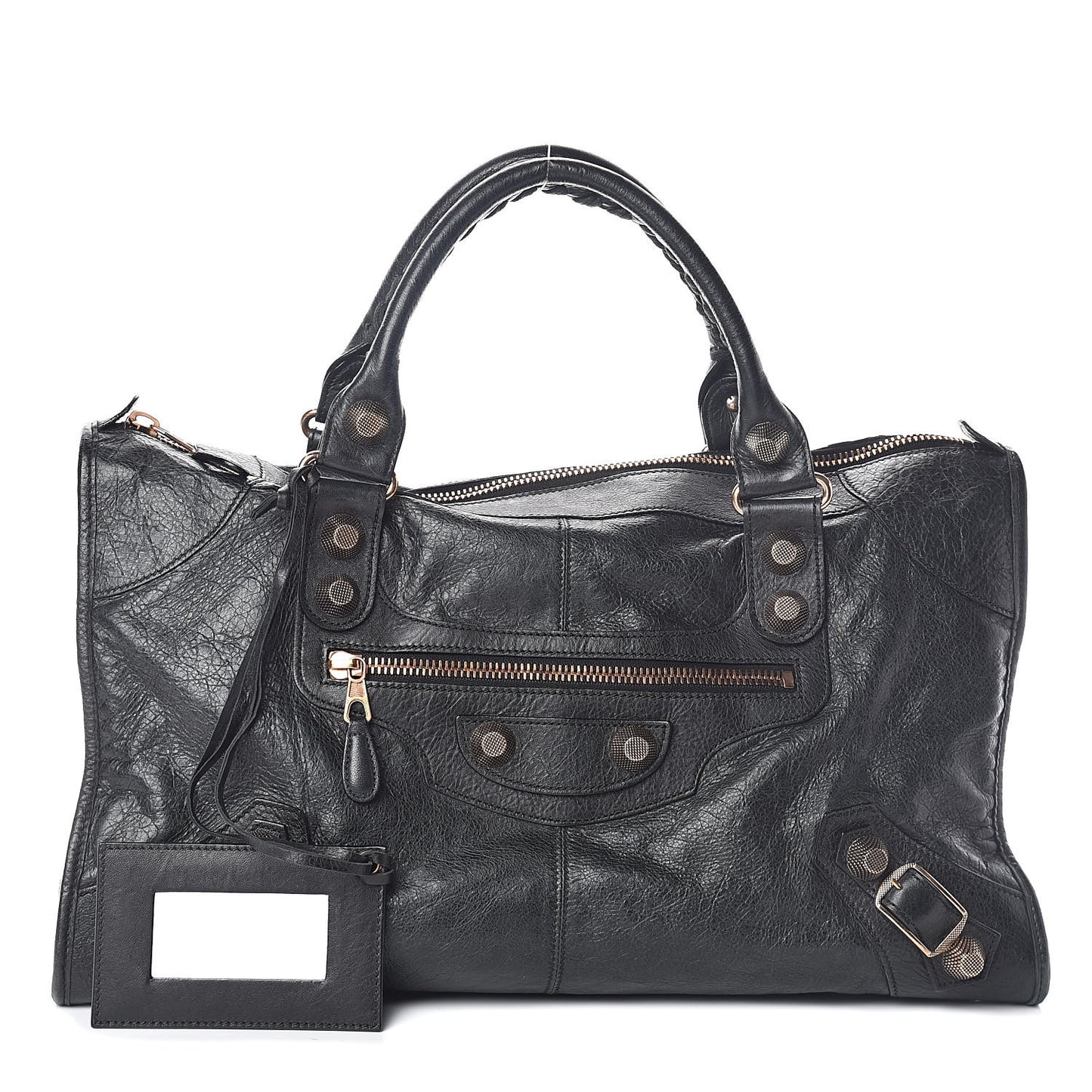 Agneau Giant 21 Rose Gold Hardware Work Black