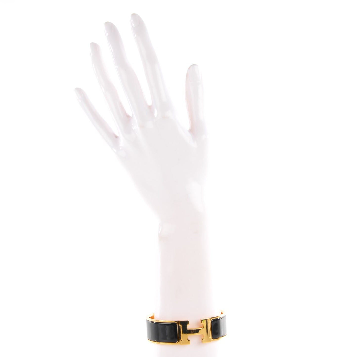 Enamel Wide Clic Clac H Bracelet GM Black