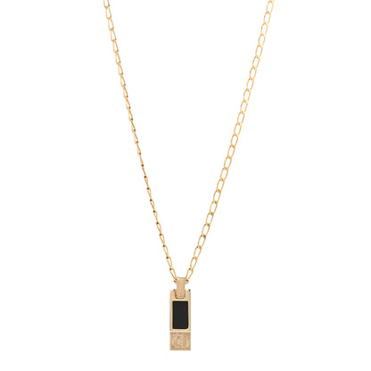 Christian Dior Metal CD Bar Necklace Gold Black 1 of 6