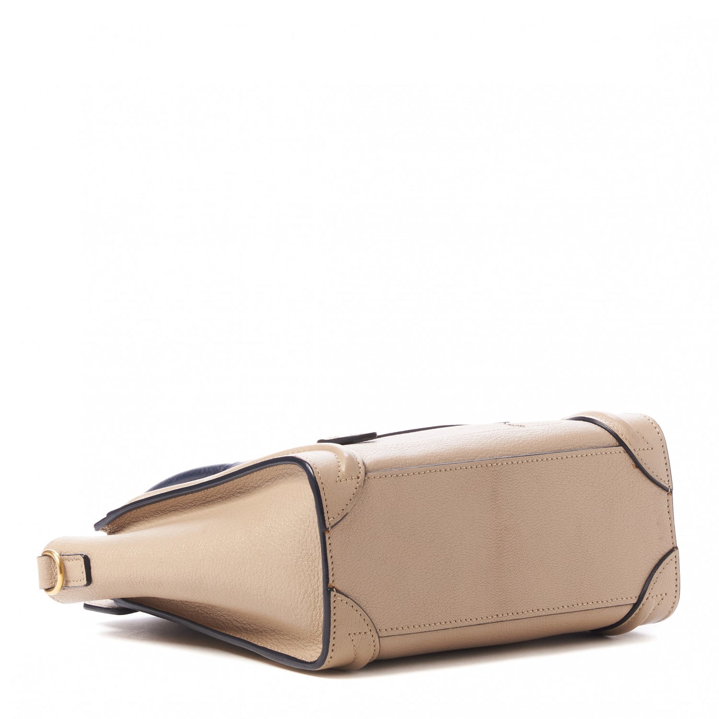 Drummed Calfskin Bi-Color Nano Luggage Navy Dune