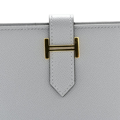 Hermes Madame Calfskin Bearn Compact Wallet Gris Pantin 8 of 10