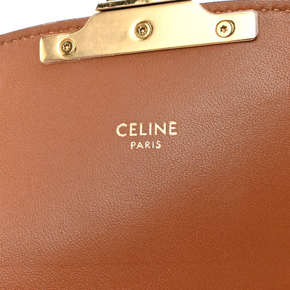 Celine Textile Calfskin Classique Triomphe Bag Natural Tan 6 of 14