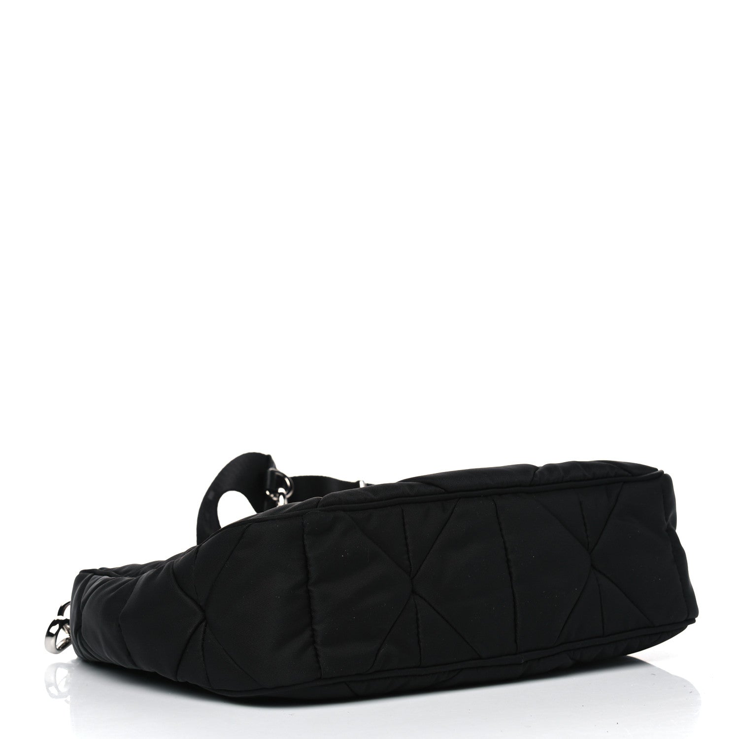 Prada Re-Nylon Triangle Padded Patchwork Shoulder Bag Black 3 of 4