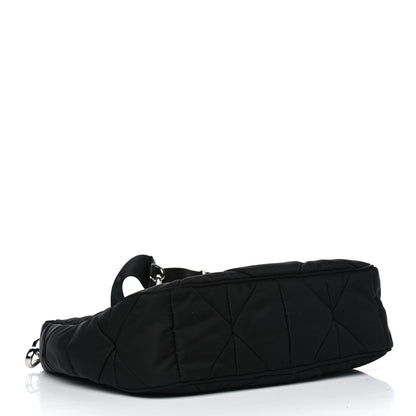 Prada Re-Nylon Triangle Padded Patchwork Shoulder Bag Black 3 of 4