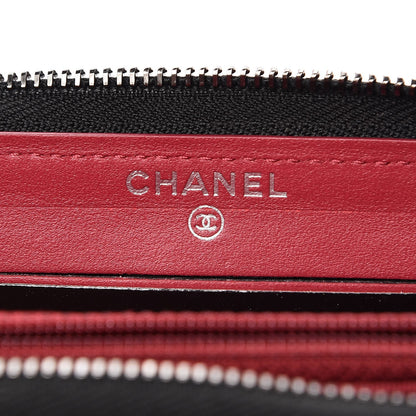 Chanel Aged Calfskin Quilted Small Gabrielle Zip Around Wallet Black 6 of 10
