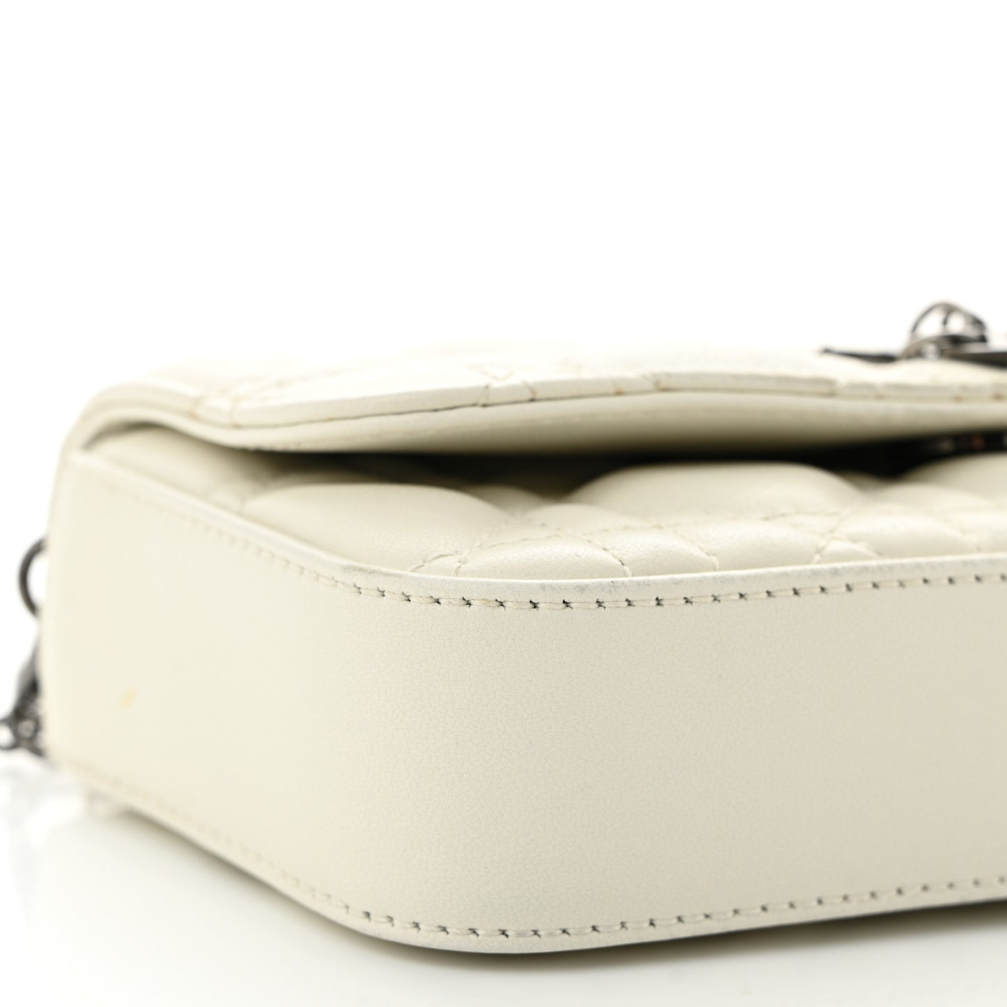 Calfskin Cannage Lady Dior Phone Pouch Latte