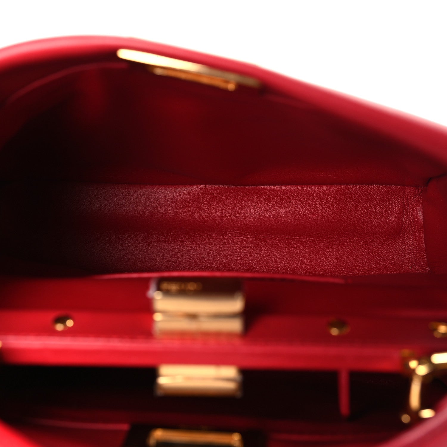 Fendi Nappa Mini Peekaboo Iconic Satchel Fiamma 9 of 10